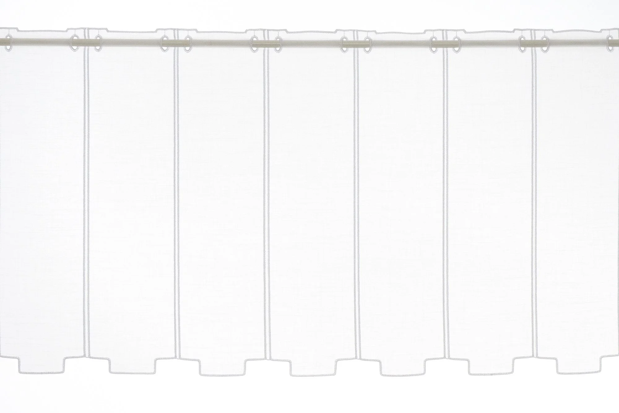Scheibengardine „Schlichte Stufen“ – 50 cm hoch, weiß, Meterware